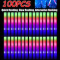 LED Foam Glow Sticks, 100 Pack