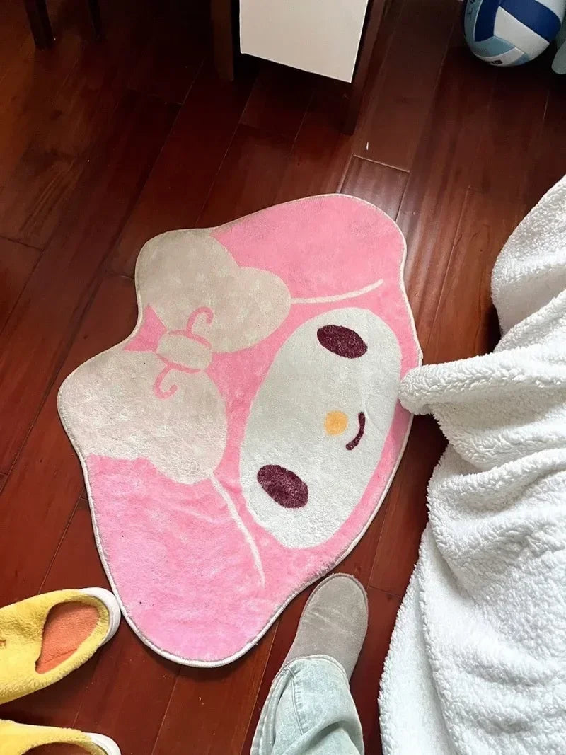 Cute My Melody Carpet Kawaii Home Soft Fur Rugs Girls Bedroom Living Room Floor Mat Doormat Decoration Cartoon Gift For Woman