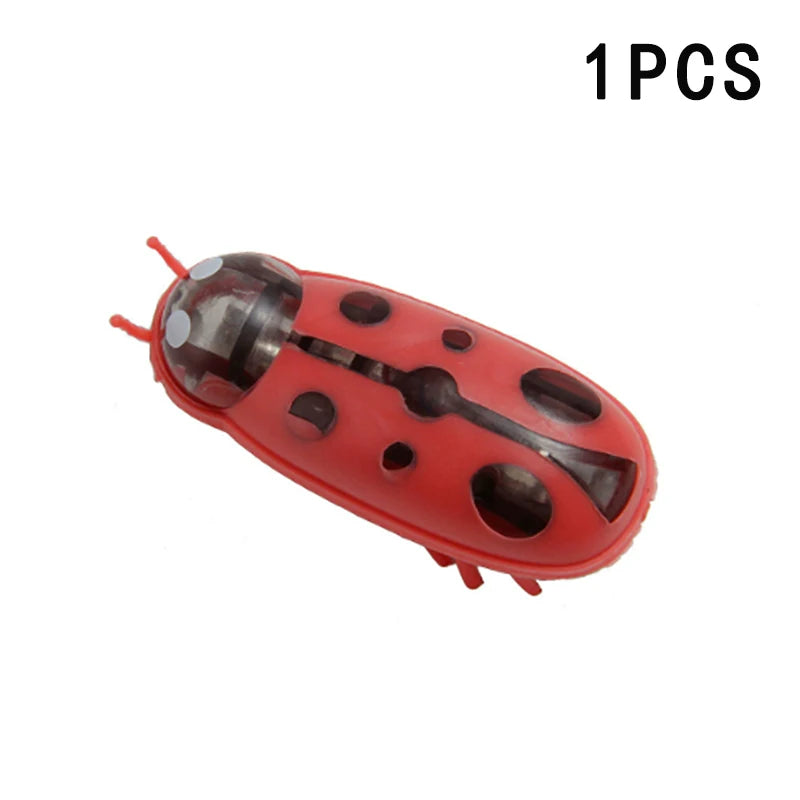 Pet interactive mini electric nano insect cat toy automatic obstacle avoidance and flipping toy battery driven Beetle toy