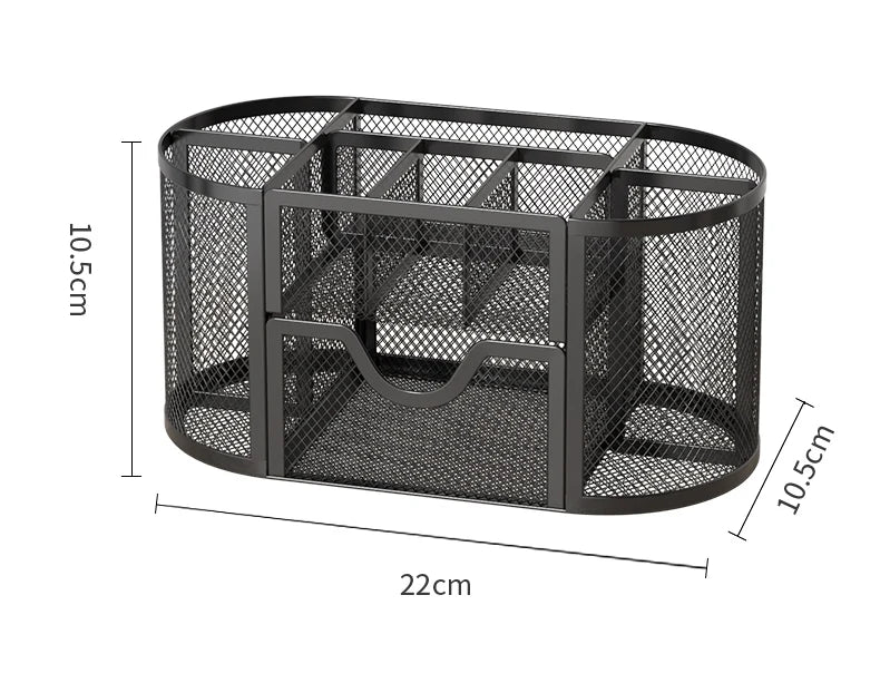 Mesh Desk Organizer Office with 7 Compartments with Drawer Desk Tidy Candy Pen Holder Multifunctional Organizer
