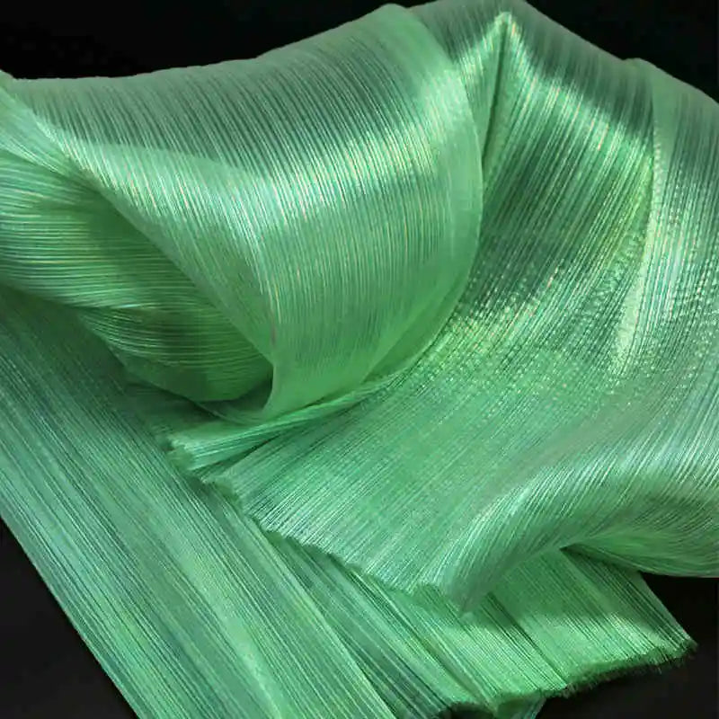 Accordion Soft Pleated Texture Fold Organza Fabric Wedding Bouquet Decoration Stage Background Designer DIY Sewing Fabric