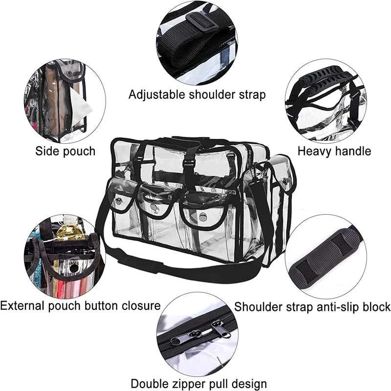 Men's Women's Cosmetic Bag Transparent Waterproof Large-Capacity Lipstick Toiletries Skin Care Products Organizer Makeup Bag