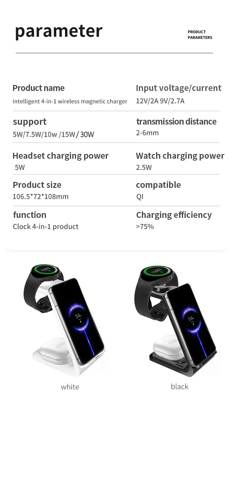 3 in 1 30W Travel Wireless Charger For Samsung Galaxy S23 S22 Watch 6 pro/5/4/3 Active 1 2 Buds Pro Plus Fast Charging Station