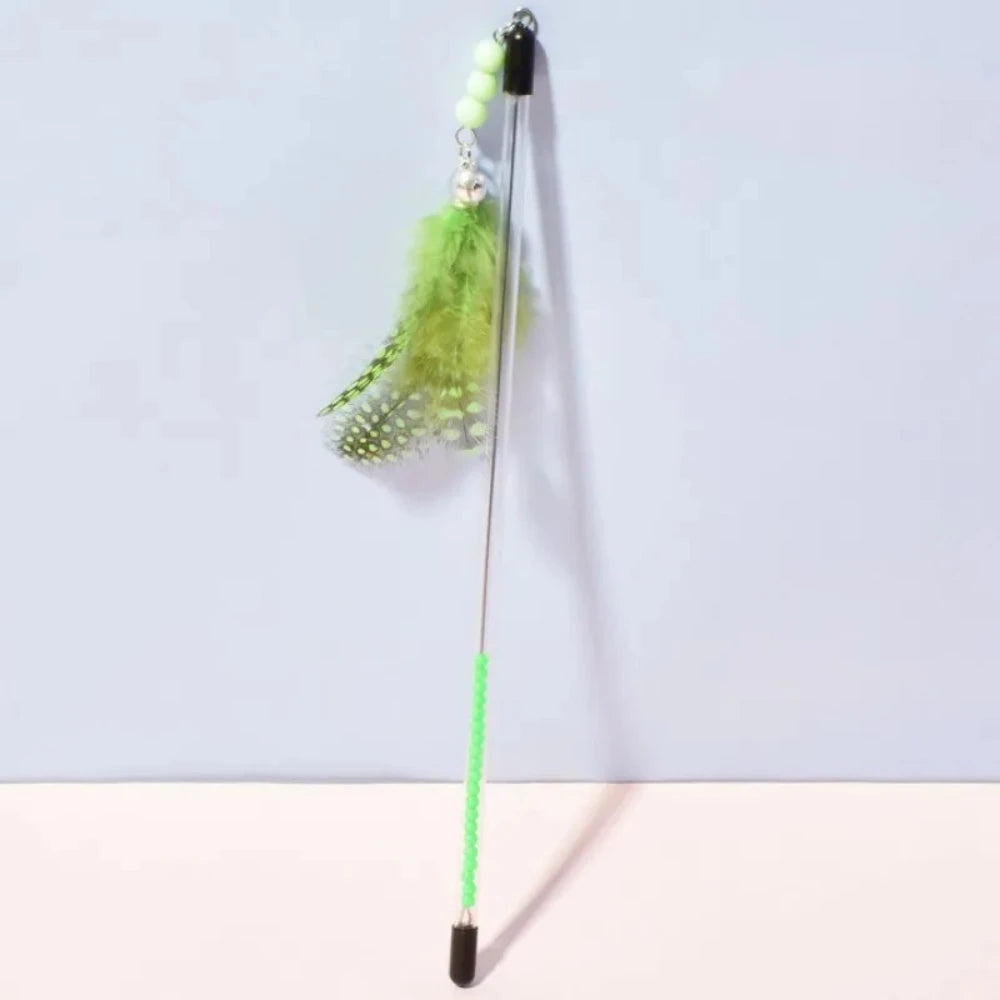 New Cat Toys Feather Cats Sticks Retractable Handle Cats Toy Feather Interactive Cat Toys with Kitten Teaser Toy Pet Products