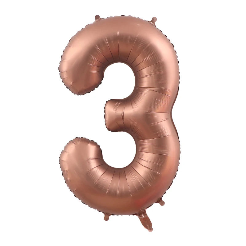 10/5/1Pc Brown Beige Cream 18inch Heart Balloons Cream Number Balloons 1 2 3 4 5 6 Birthday Number Foil Balloon Helium Air Globo