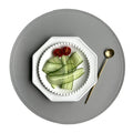 1/4/6/10PCS Round Cream Faux Leather Placemats Luxury Washable Dining