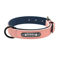 Personalized  PU Leather Dog Collar Soft Padded Pet Dog Collars Engraved Name Paw Durable Necklace for Small Medium Large Dogs