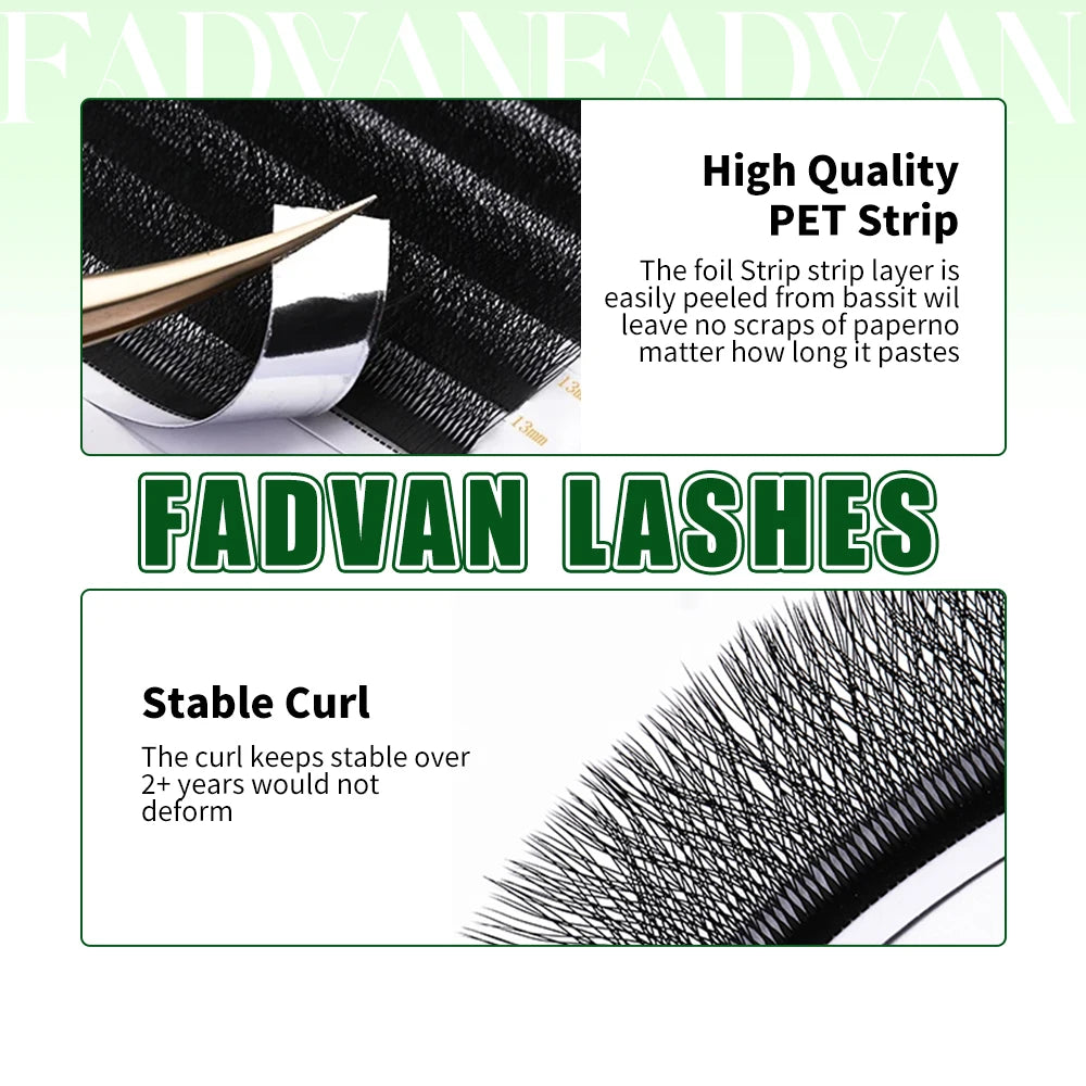 FADVAN 3D/4D/5D W Shaped Double Tips Eyelashes Extensions Natural