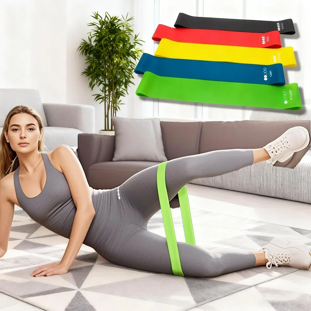 5 Levels Portable Fitness Workout Equipment Rubber Resistance Bands
