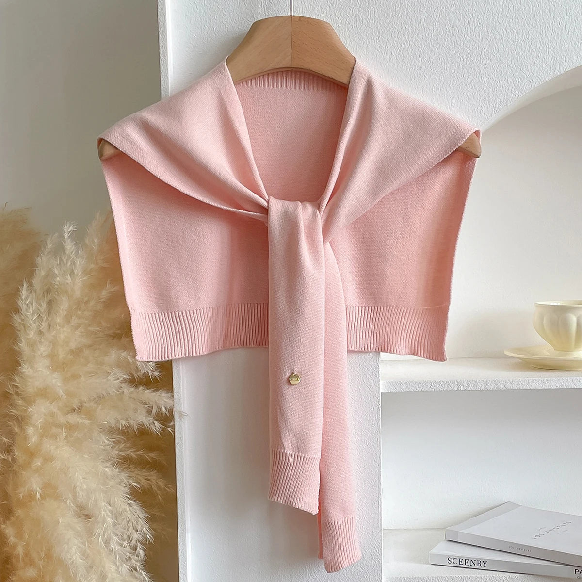 Women Latest Design Korean Style Knitted Shawl Summer Solid Sunscreen Pashmina Scarves Lady Wraps Bandana Spring Girl Soft Scarf