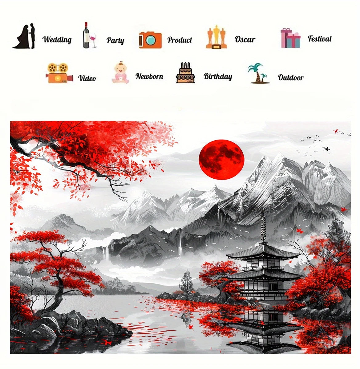 Oriental Serenity Tapestry - Perfect for Home Décor, Adding a Touch of Tranquil Beauty and Cultural Charm to Your Living Space