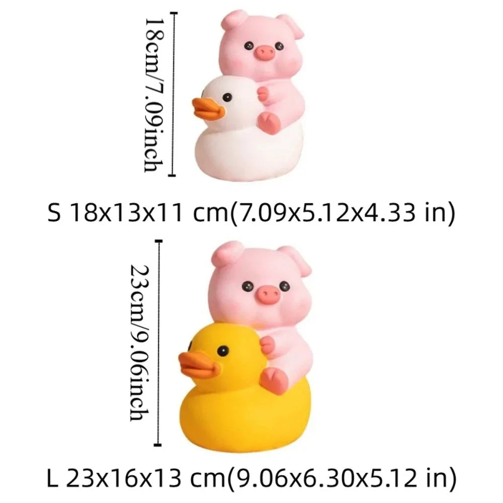 Decorative Vinyl Pig Vinyl Piggy Bank Animal Pig Duck Riding Pig Money Jar Good Luck Fall Protection Coin Saving Box Home