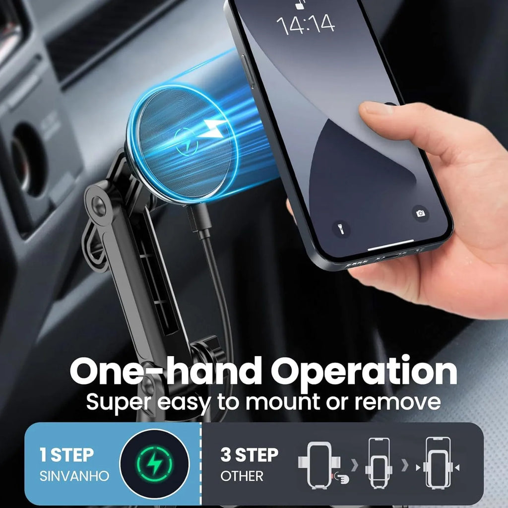 Car phone holder, multifunctional car cup holder suction, mobile phone navigation holder, magnetic wireless charger