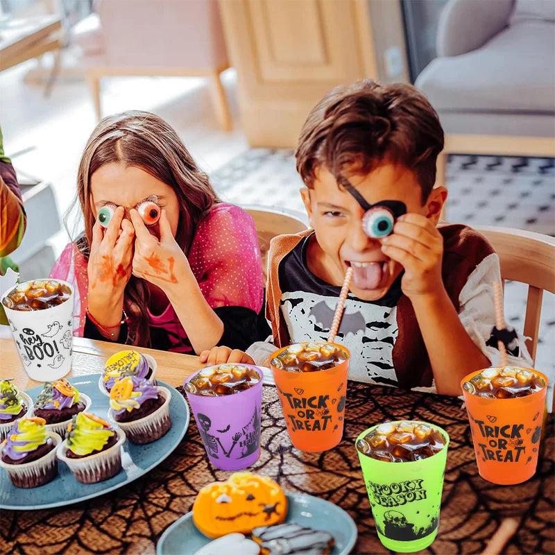 Halloween Skull Plastic Drinking Cups, 24 Pack
