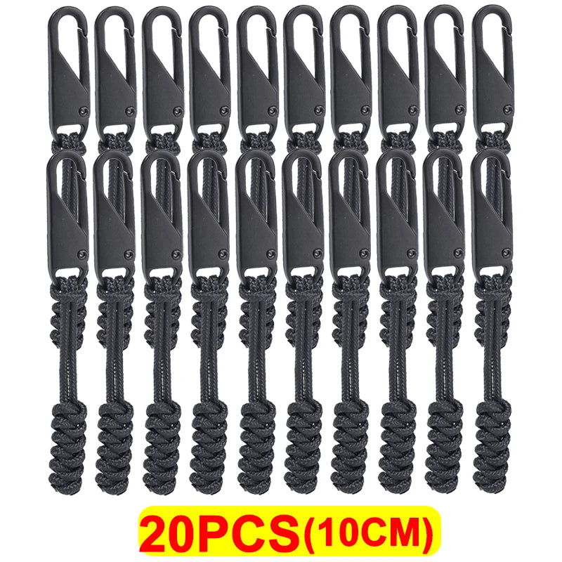 Universal Metal Zipper Pull Outdoor Bag Zipper Pull Head Umbrella Rope Woven Zipper Replaceable DIY Craft Sewing Tool Repair Kit