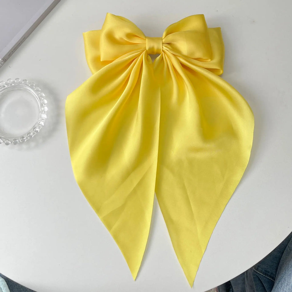 30 Solid Elegant Satin Bow Hairpin Women Girls Spring Hair Clips Headwear Ponytail Hairclips Barrettes Girls Hair Accessories