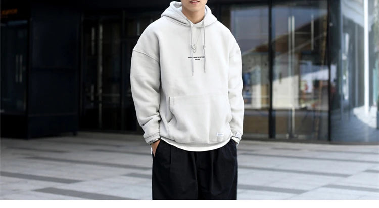 Japanese Streetwear High Quality Hip Hop Thin Fleece Hoodie Men Clothing Harajuku Casual Sweatshirt Korean Couple Pullover Male