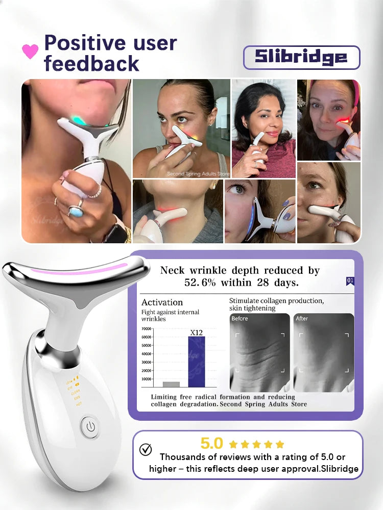 Neck Beauty Device for Women, High-Efficiency Wrinkle Care Massager, Face Neck Firming Lifting Skin Tightening Machine