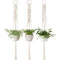 3pcs Boho Macrame Plant Hangers, Indoor & Outdoor Wall Hanging Planter Basket Holders, Flower Pot Rope for Home Decor