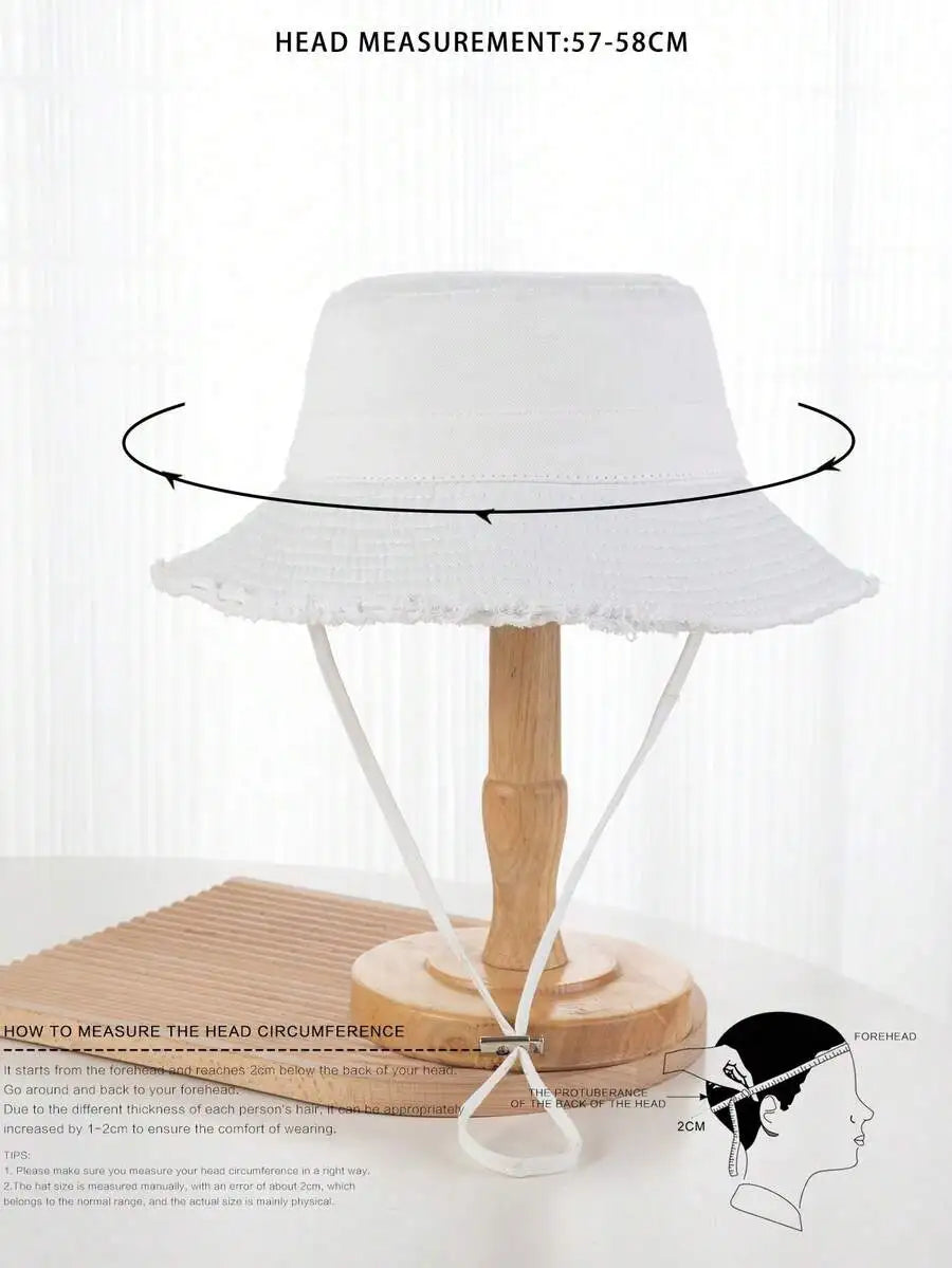 Unisex Y2K Style Fringed Bucket Hat