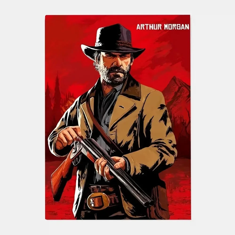 Game R-Red Dead Redemption 2 RDR2 Poster HD art canvas painting home living room bar decoration