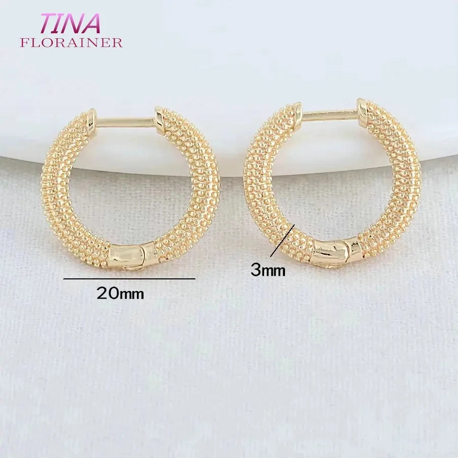 12*15.5MM 14K Gold Color Brass Oval Earrings Hoops High