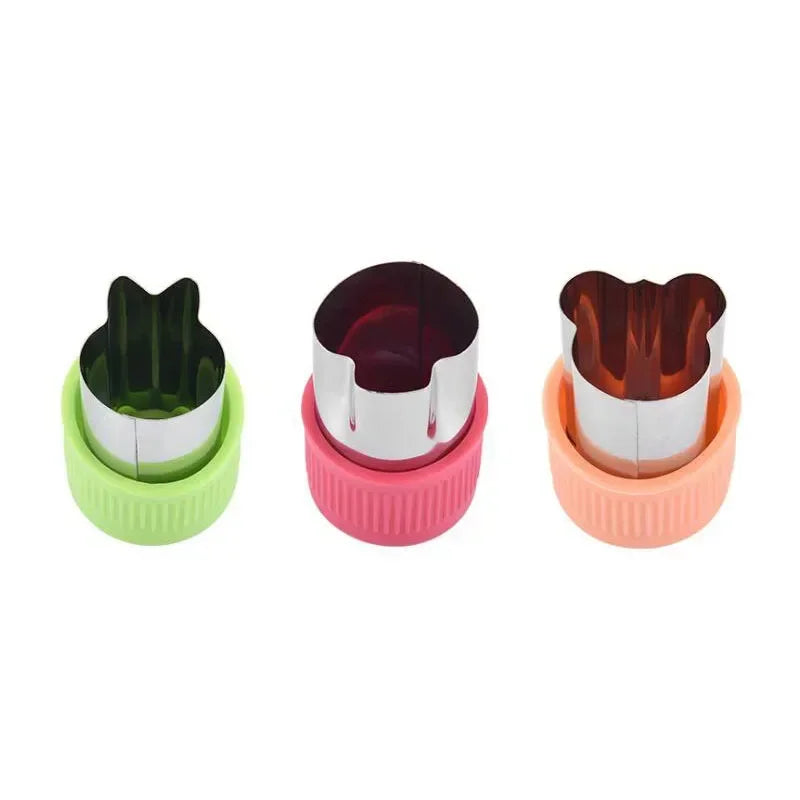 3/12Pcs Star Heart Shape Vegetables Cutter Plastic Handle Portable