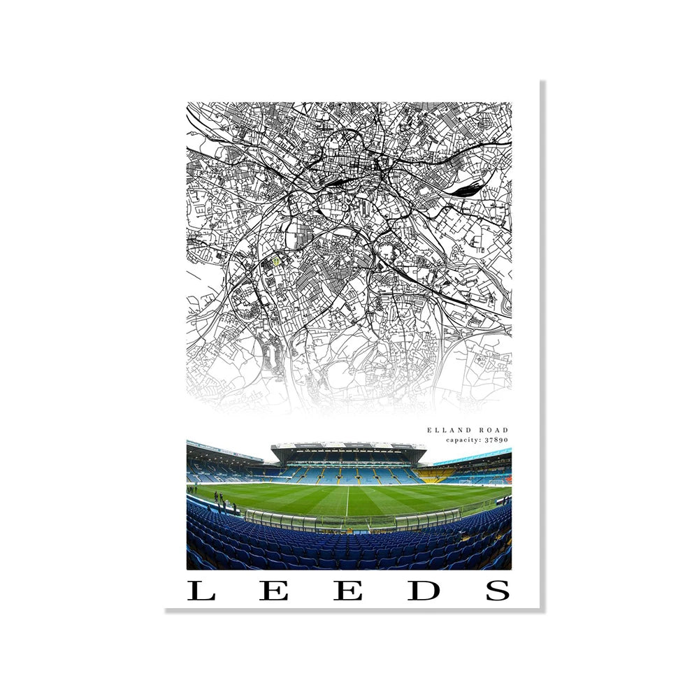 Football Poster Clubs Map Liverpool Manchester Football Stadium Poster Wall Art Canvas Painting for Living Room Home Decor