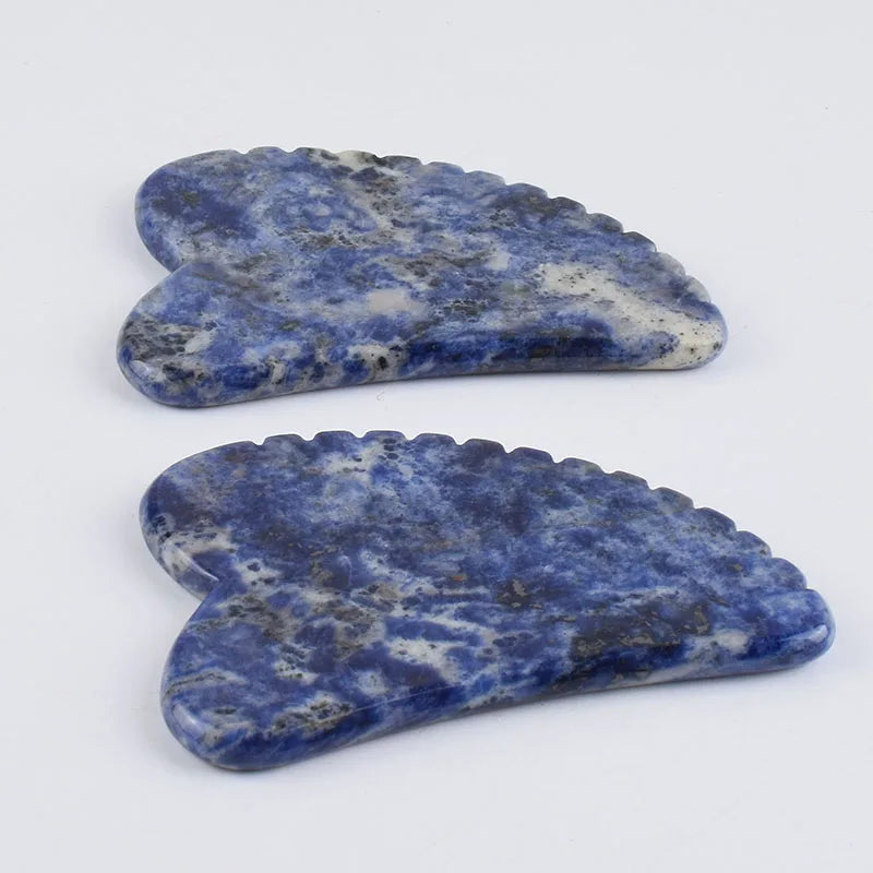 Blue stripes Face Massager Gua Sha Scraper Natural Jade Stone Skin Care Massager for Body Facial Neck Back Beauty Health Eye SPA