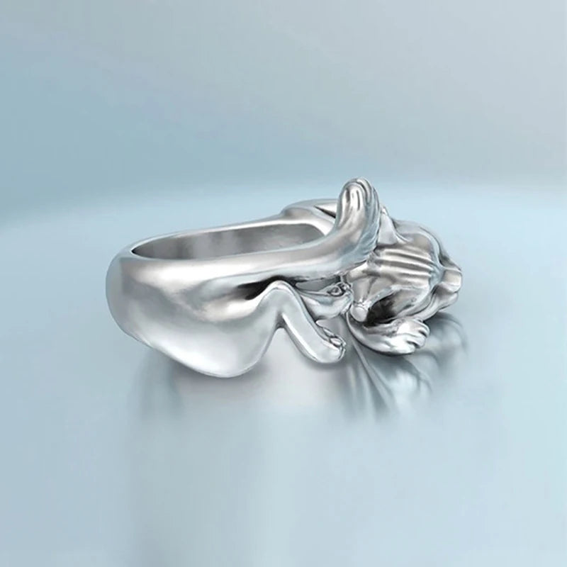 Vintage Cute Cat Rings Women Jewelry Trendy Adjustable Ring Gift Party Accessories