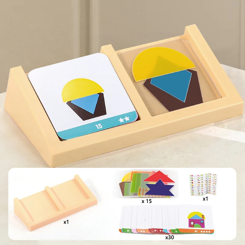 House Design Logic Game Montessori Toys Creative Geometric Shape Spatial Imagination Intellectual Thinking Puzzle Games Kids Toy