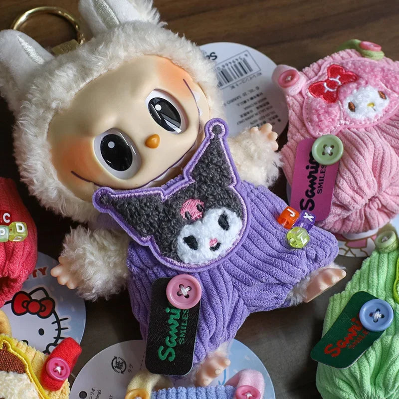 Hot Sanrio For Labubu Series Clothing V1 V2 V3 Toys Cartoon Cute Kuromi Melody Pendant Clothing Doll Fashion Accessories Gift