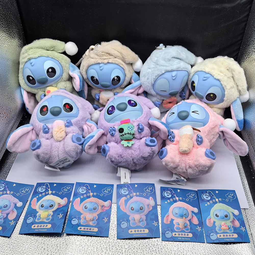 2026 Stitch Eat Something Before Sleep Series Blind Box Plush Dolls Pendant Cute Doll Ornament Mystery Box Surprise Toys Gifts