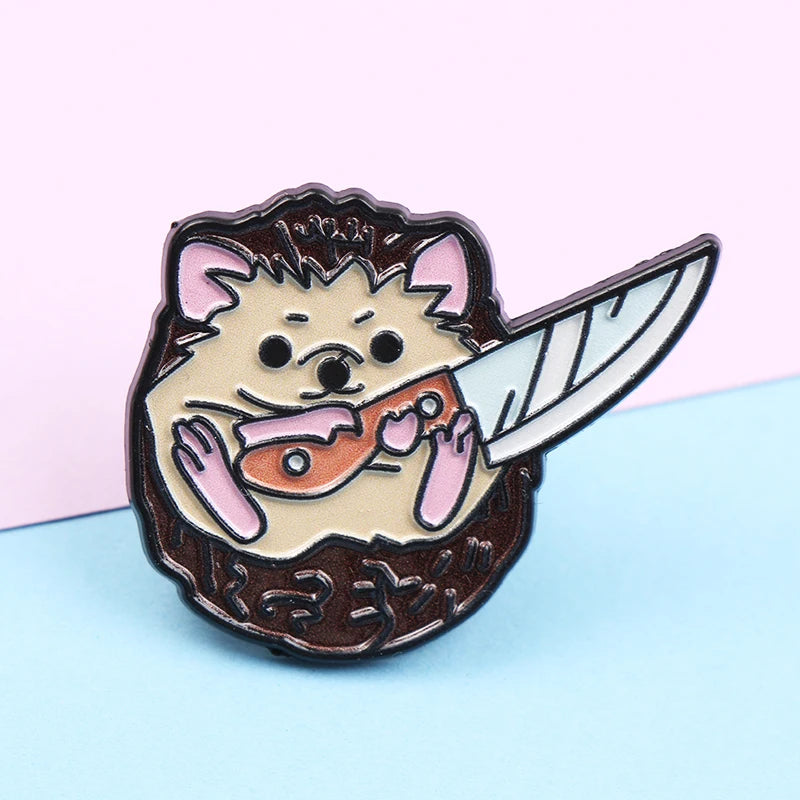 Cute Animal Series Enamel Brooch Alloy Pin Cartoon Kawaii Capybara Cat Dog Duck Pet Backpack Lapel Badge Jewelry Gift for Kids