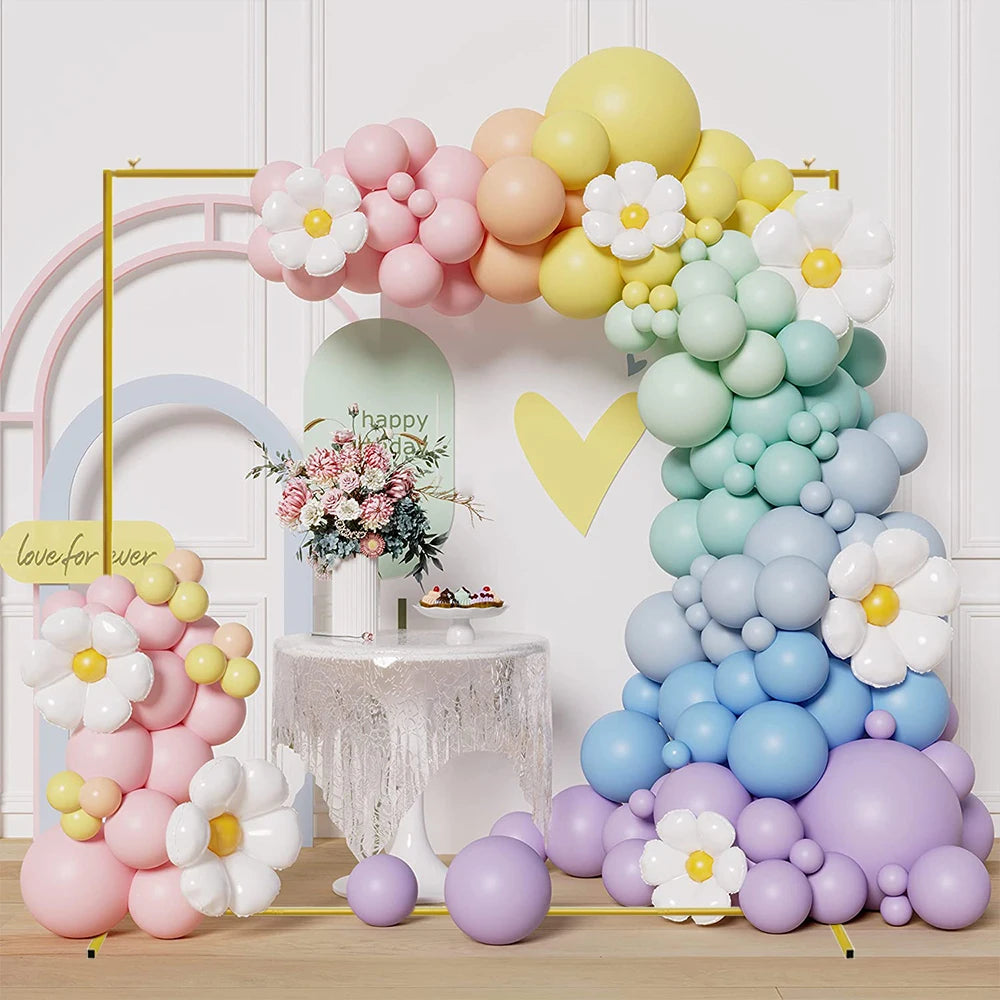 6.6FT/4.9FT Gold Wedding Arch Stand Square Balloon Arch Metal Backdrop Frame Birthday Party Ceremony Baby Shower Decor Holder