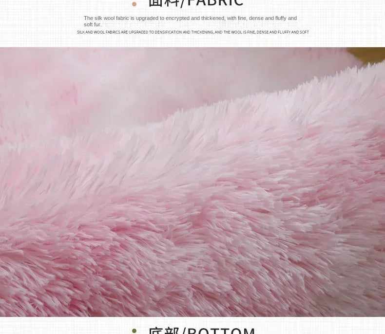 VIKAMA Simple Pink Girly Heart Plush Carpet Bedroom Bed Blanket Room Full Of Easy To Care Carpet Cute Princess Carpet Home Decor