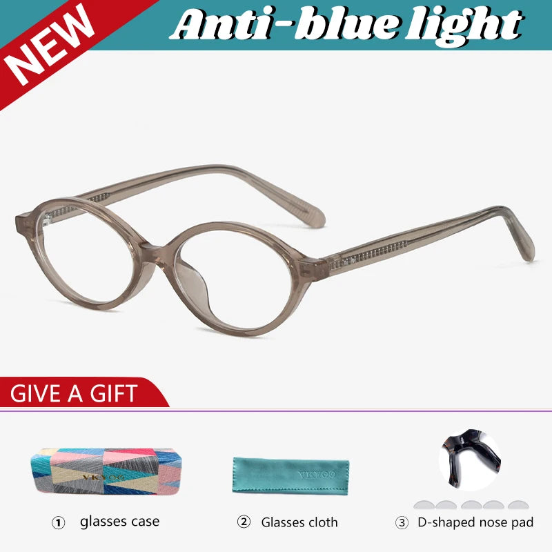 VICKY Fashion Delicate Oval Small Myopia Frames Women Reading Glasses Anti-Blue Light Customizable Prescription Glasses K9142