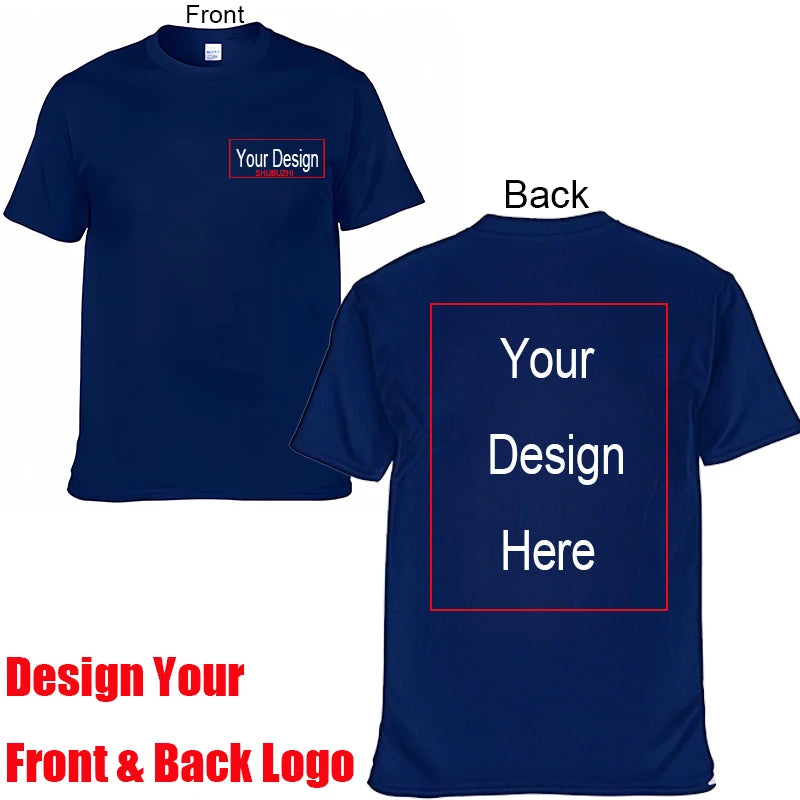 Men's Personalized Cotton T-Shirt Custom Text Name Tsihrts Add