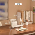 Acrylic Book Stand for Reading Hands Free Adjustable Book Holder to Prevent Neck Strain Foldable Desk Organizer for Study Office