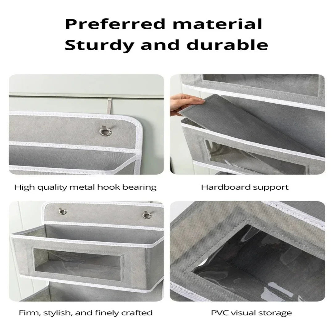  1pc Hanging Bag Storage Organizer Over Door Anti-Tilt Toy Storage Space Saving for Bedroom Bathroom Closet Home Organization