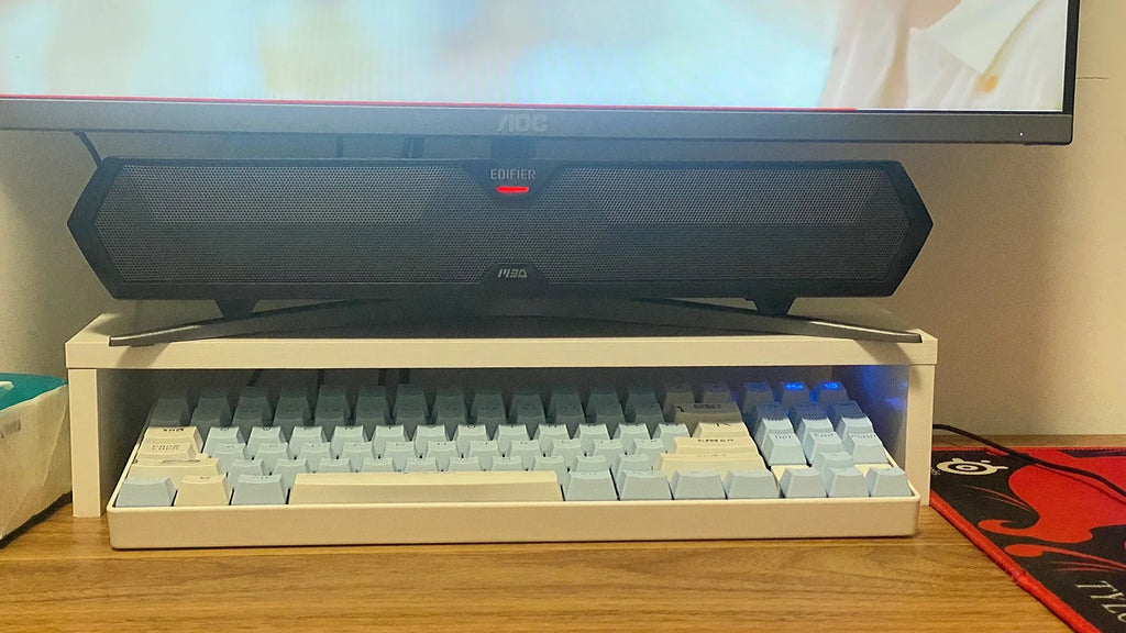 Monitor Riser Stand - Ergonomic Laptop Stand Desk Organizer Keyboard Storage