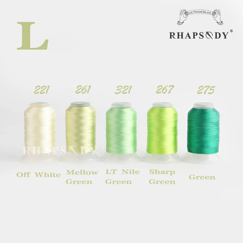 Rhapsody 40WT Polyester Embroidery Machine Thread 550Y 60 Colors Brother Babylock Janome Singer Pfaff Husqvarna Bernina Sewing