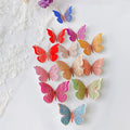 12Pcs 3D Double Layer Butterfly Wall Sticker on The Wall for Home Decor DIY Butterflies Fridge Magnet Stickers Room Decoration