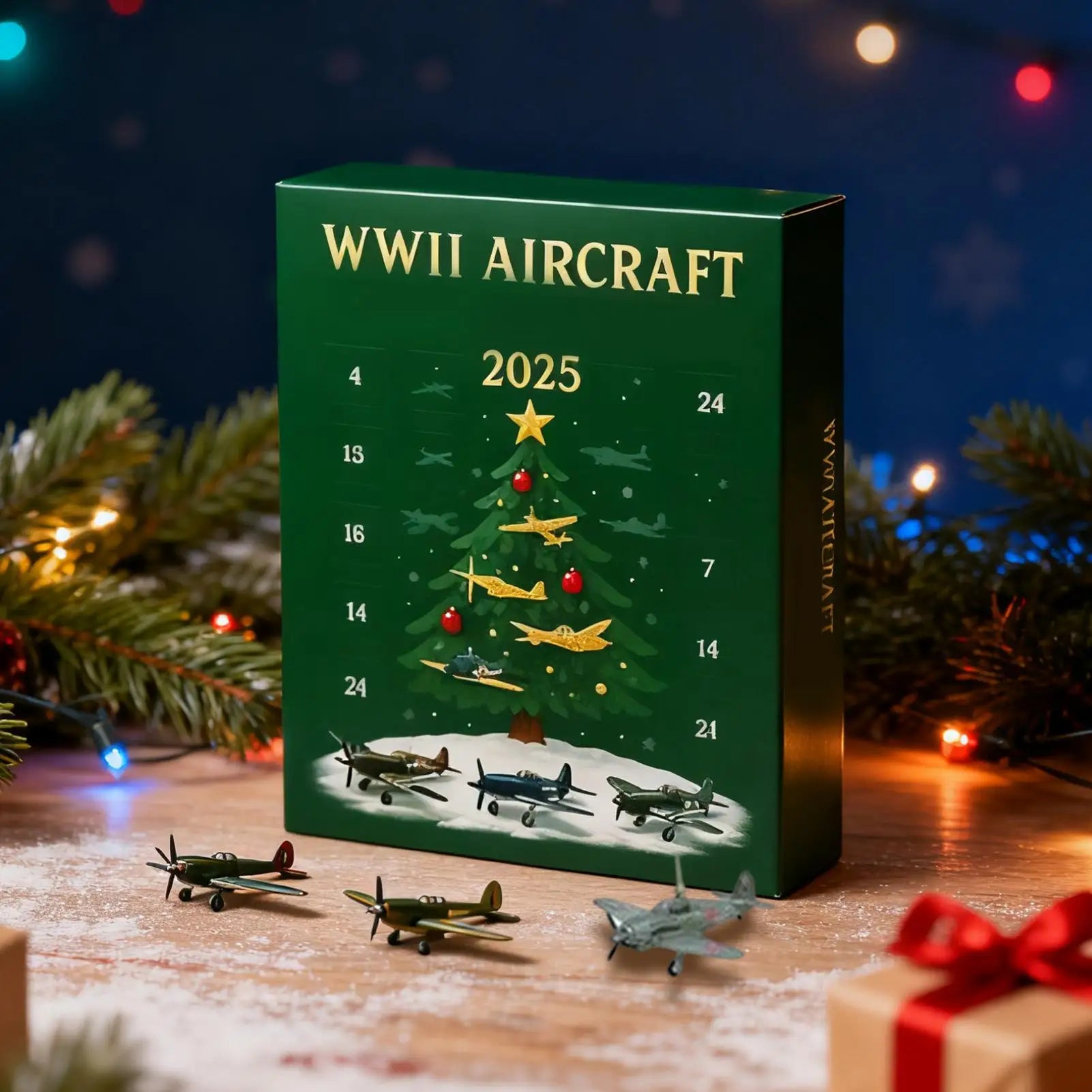 Christmas Countdown Calendar 24 Days Aircraft Calendar Advent With 24 2D Warbirds Christmas Pendant Acrylic Decorative Charm