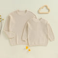 Autumn Winter Fashion Mommy and Me Matching Sweaters Solid