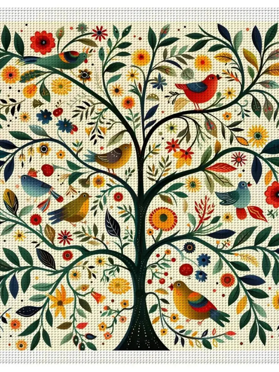 1pc 40X40CM/15.74inch Classical tree patterns stamped cross stitch kit DIY kit 11CT/14CT DIY Embroidered set DIY Cross-Stitch