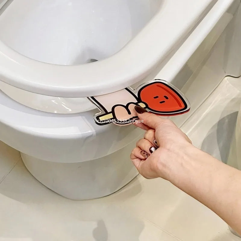 Portable Cartoon Toilet Lifter Tool No Touch Lid Handle Anti Dirty WC Accessories Bathroom Hygiene Helper No Punch Needed унитаз