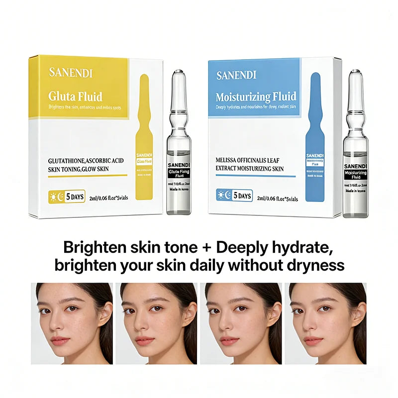5Vials Peptide Salmon DNA ampoule Serum Moisturise AQUA Serum Face oil control Skin Care nourishing and moisturizing Essence