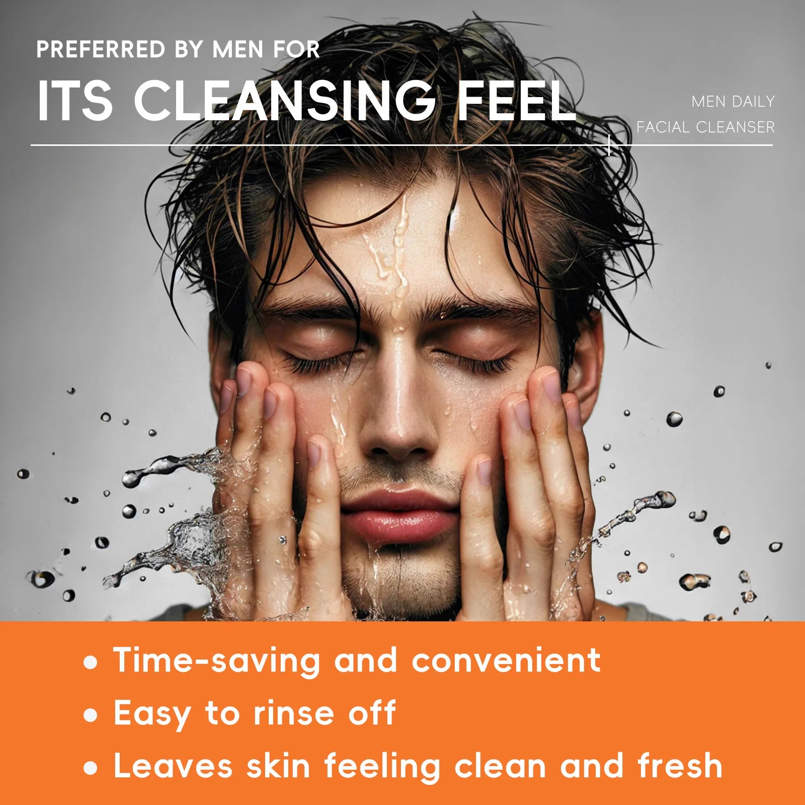 LAIKOU Men's Facial Cleanser, Moisturizing, Men's Skin Care, Oil Control, Blackhead Remover, Cosmetics, Deep Nourishment