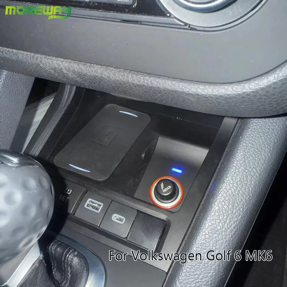 Car wireless charger Panel For Volkswagen Golf 6 MK6 Scirocco Sagitar 2008-2013 Golf 5 MK5 phone Holder Charging Pad Accessories